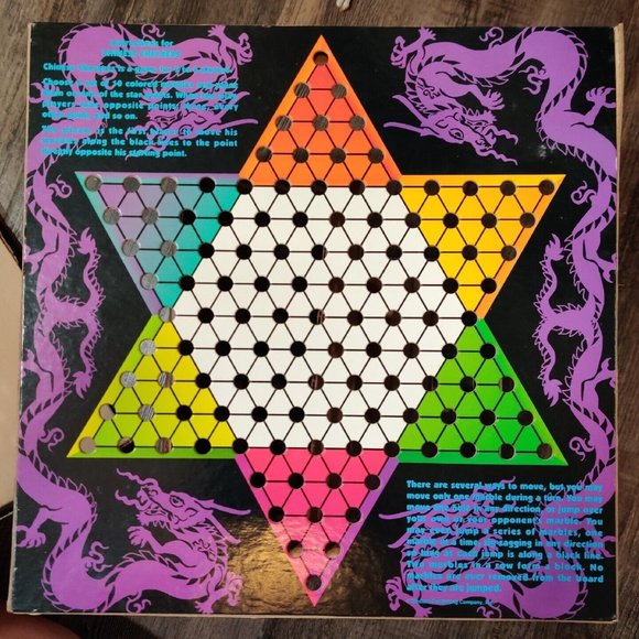 Vintage Golden Classic Games Chinese Checkers Board Game 60 Marbles Used - Picture 3 of 13